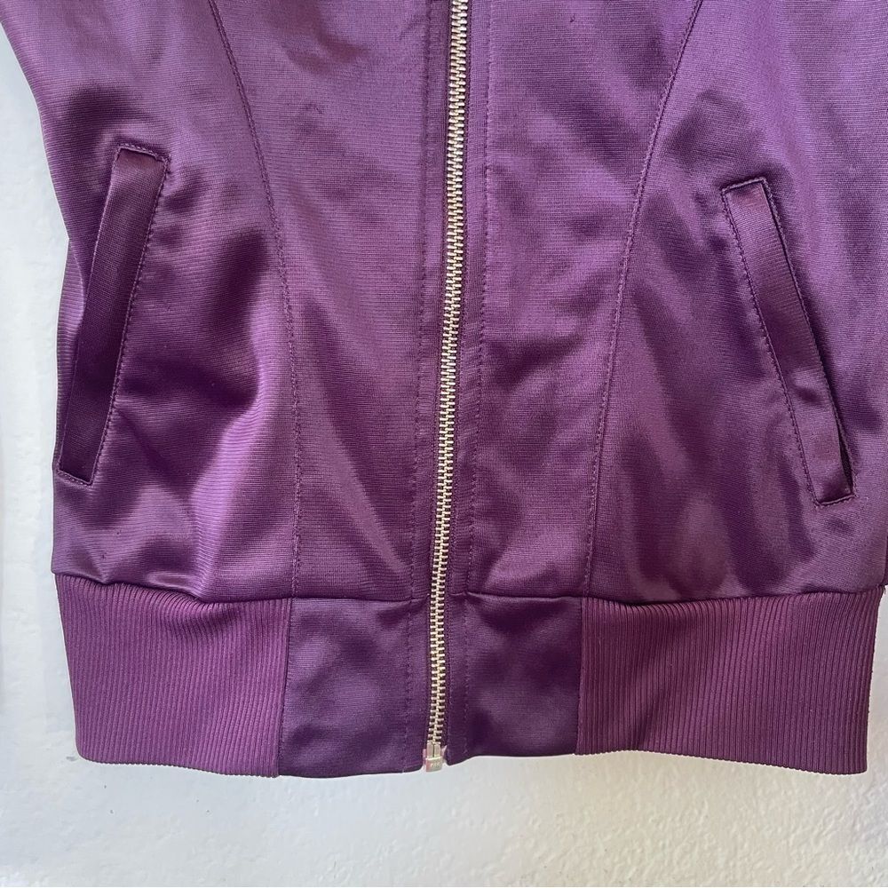 Vintage H&M Purple Satin Zip Jacket Track Technical Limited Edition y2k sz 2 XS - Picture 6 of 13